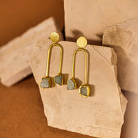 Pendulum Earrings by Nashira, brass earrings