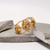 Three Foil Ball Bracelet by Nashira, brass bracelet