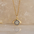 Nazar Studded Evil Eye Pendant with Necklace