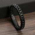 Black Biker Bracelet for Men