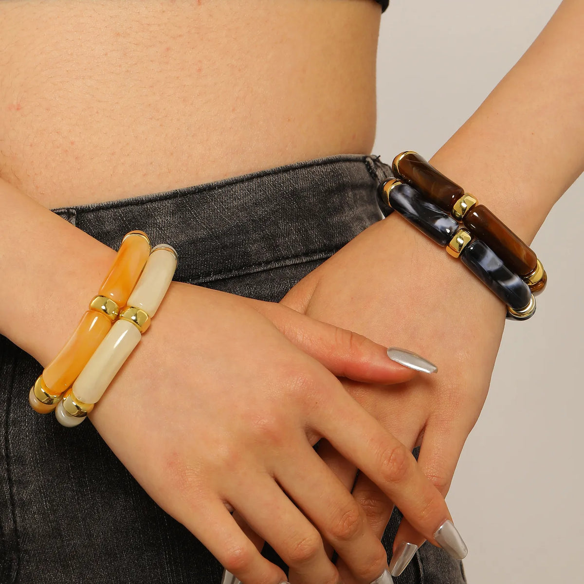 Glow Acrylic Stretchable Bangle - Resin bracelet by Nashira