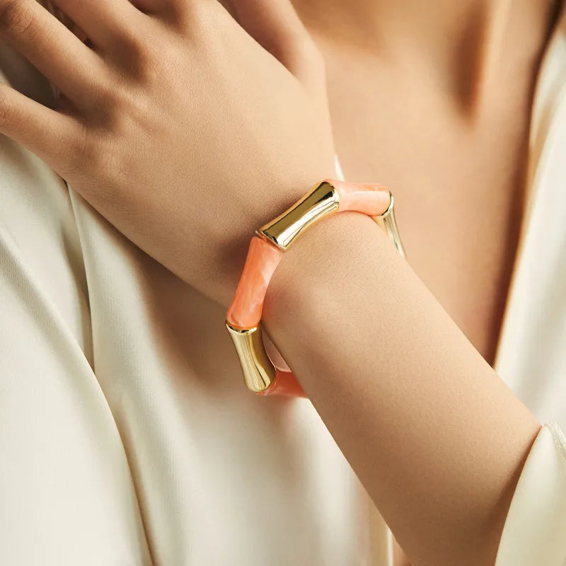Candy Acrylic Stretchable Bangle bracelet by Nashira, styled