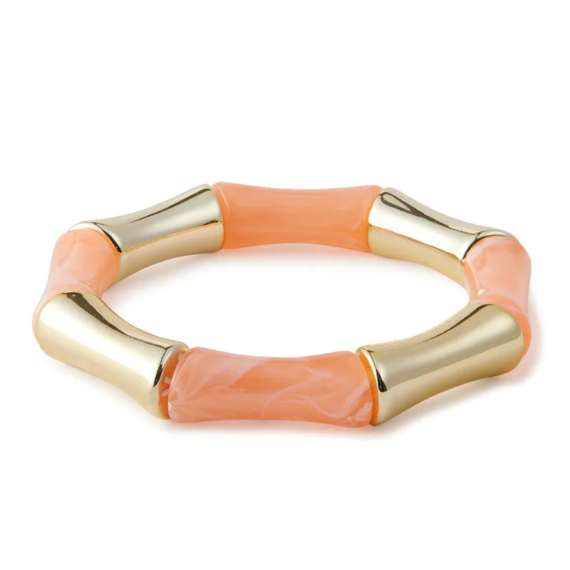 Candy Acrylic Stretchable Bangle bracelet by Nashira, styled (image 9 of 10)