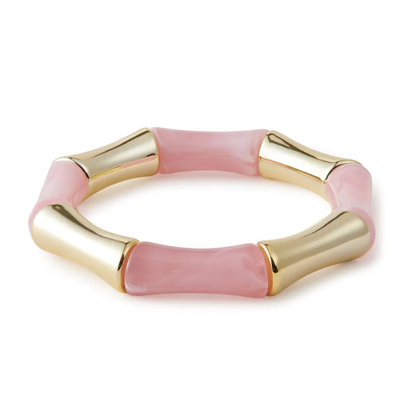 Candy Acrylic Stretchable Bangle bracelet by Nashira, shown close up (image 6 of 10)