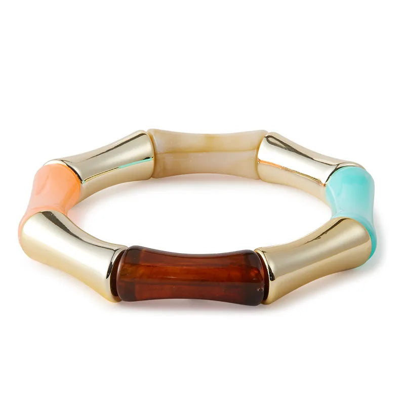 Candy Acrylic Stretchable Bangle bracelet by Nashira, shown close up (image 10 of 10)