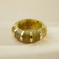 Chunky Acrylic Stretchable Bangle bracelet by Nashira, shown close up (image 6 of 7)