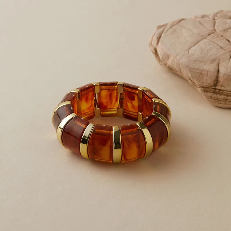 Chunky Acrylic Stretchable Bangle by Nashira, resin bracelet (image 7 of 7)
