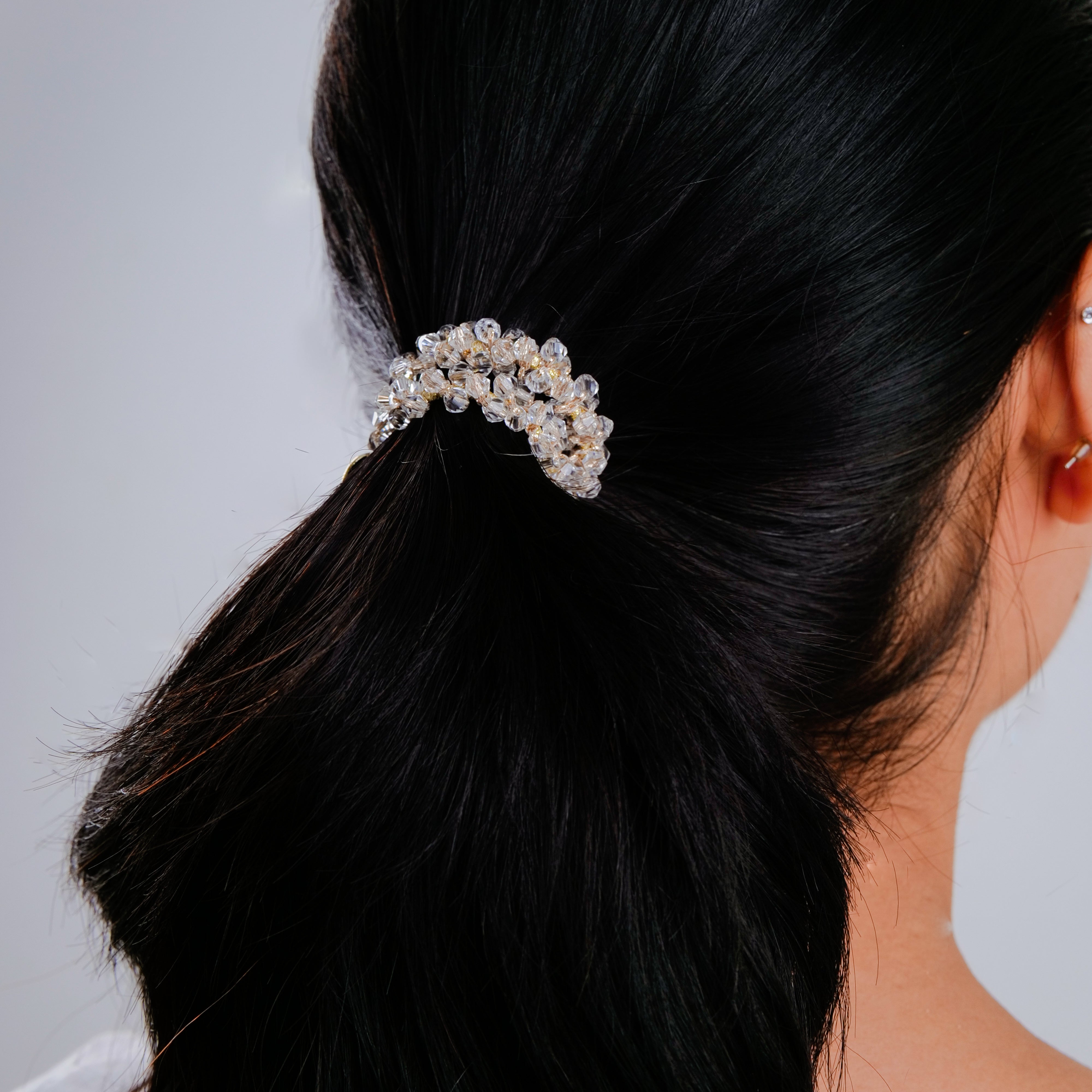 Crystal Hair Tie - White