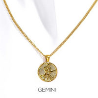 Zodiac Celestial Symbol Pendant with Chain necklace by Nashira, shown close up (image 6 of 16)