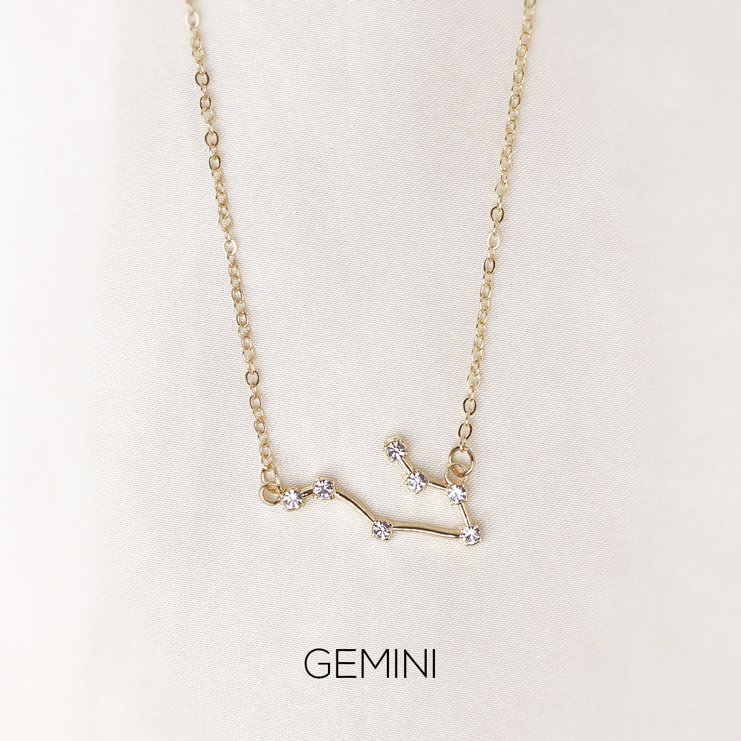 Zodiac Studded Constellation Pendant with Chain