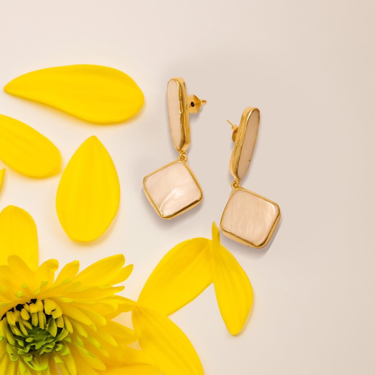 Classic Drops earrings by Nashira, shown close up