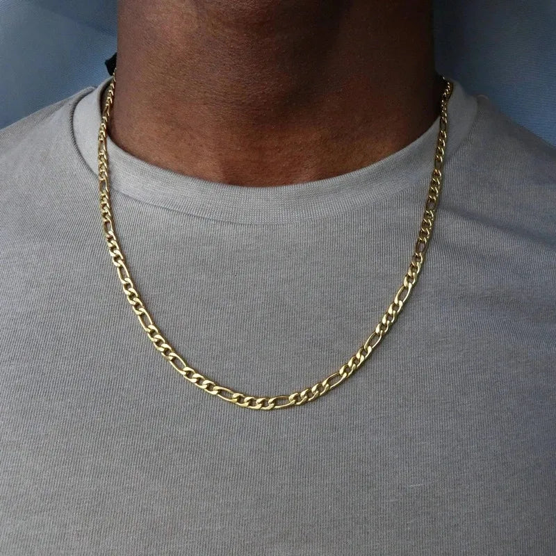 Gold Figaro Chain for Men - Stainless Steel necklace by Nashira