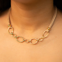 Gold Link Chain Necklace necklace by Nashira, shown close up (image 6 of 6)