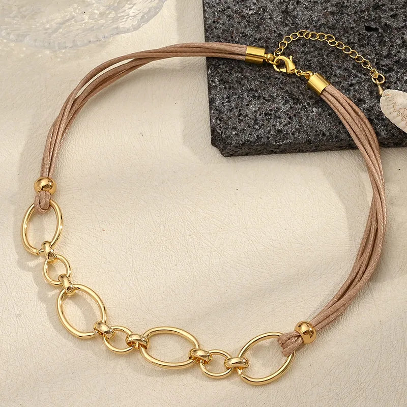 Gold Link Chain Necklace by Nashira, stainless steel necklace