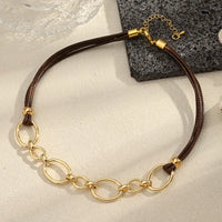 Gold Link Chain Necklace necklace by Nashira, shown close up