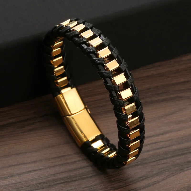 Gold Biker Bracelet for Men