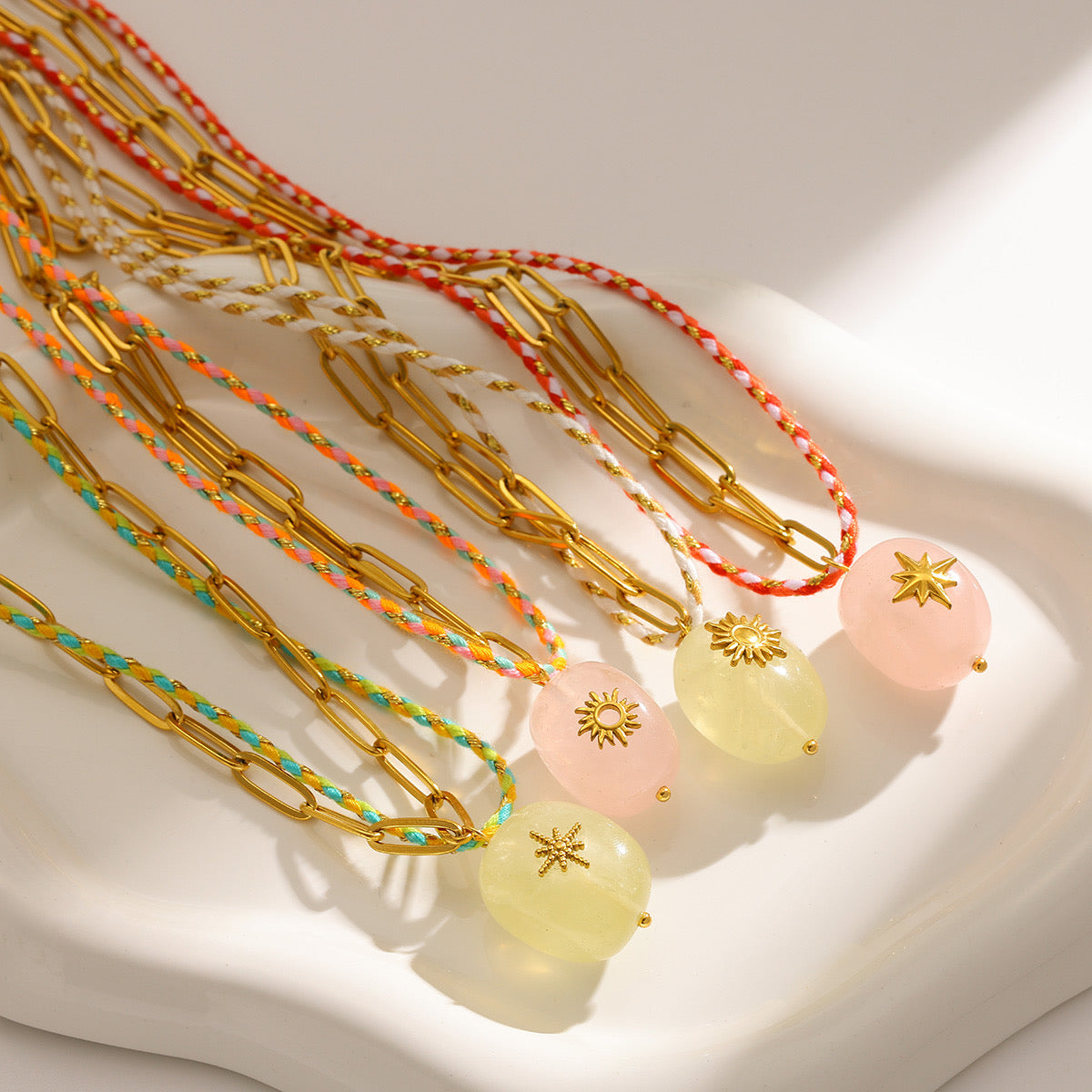 Sun Kissed Candy Necklace necklace by Nashira, shown close up (image 6 of 6)