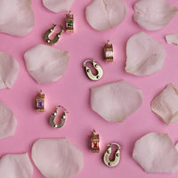 Lattice Loops earrings by Nashira, shown close up