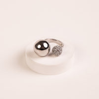 Disco Deewane Front Opened Ring Silver ring by Nashira, shown close up