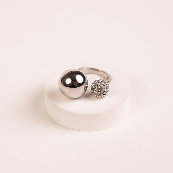Disco Deewane Front Opened Ring Silver