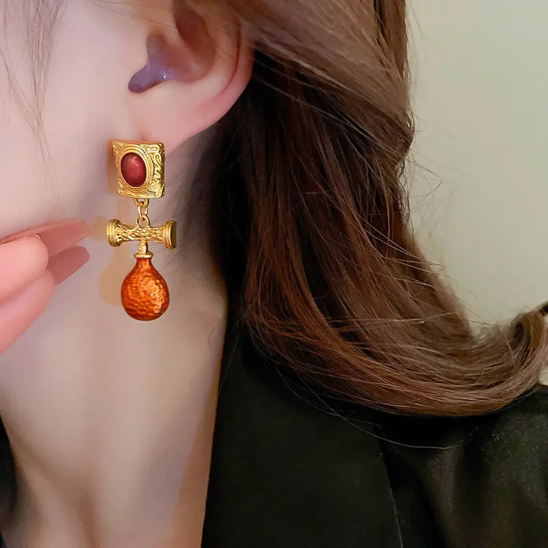 Luna Gold Cross Earrings