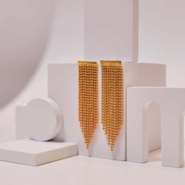 Rain Drop Tassel Earrings