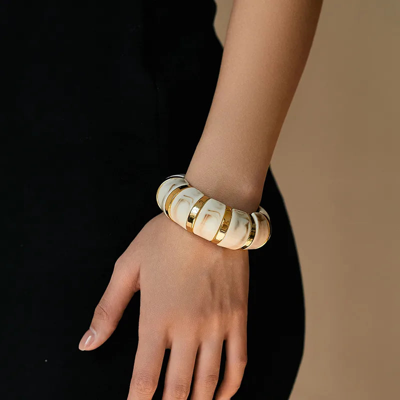 Chunky Acrylic Stretchable Bangle by Nashira, resin bracelet