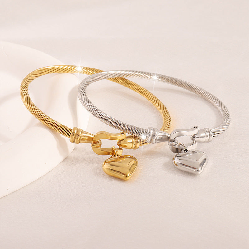 I Heart You Bracelet by Nashira, stainless steel bracelet