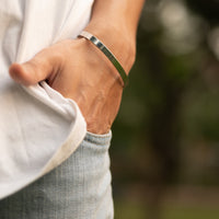 Silver Metal Cuff Bracelet for Men - Stainless Steel bracelet by Nashira
