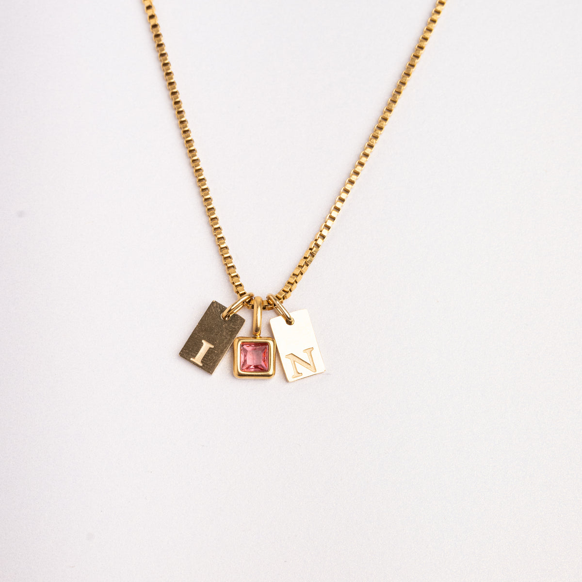 Dainty Alphabet String - Gold by Nashira, stainless steel necklace