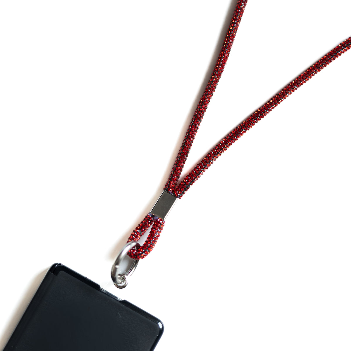 Glitter Lanyard - Red lanyard by Nashira, shown close up