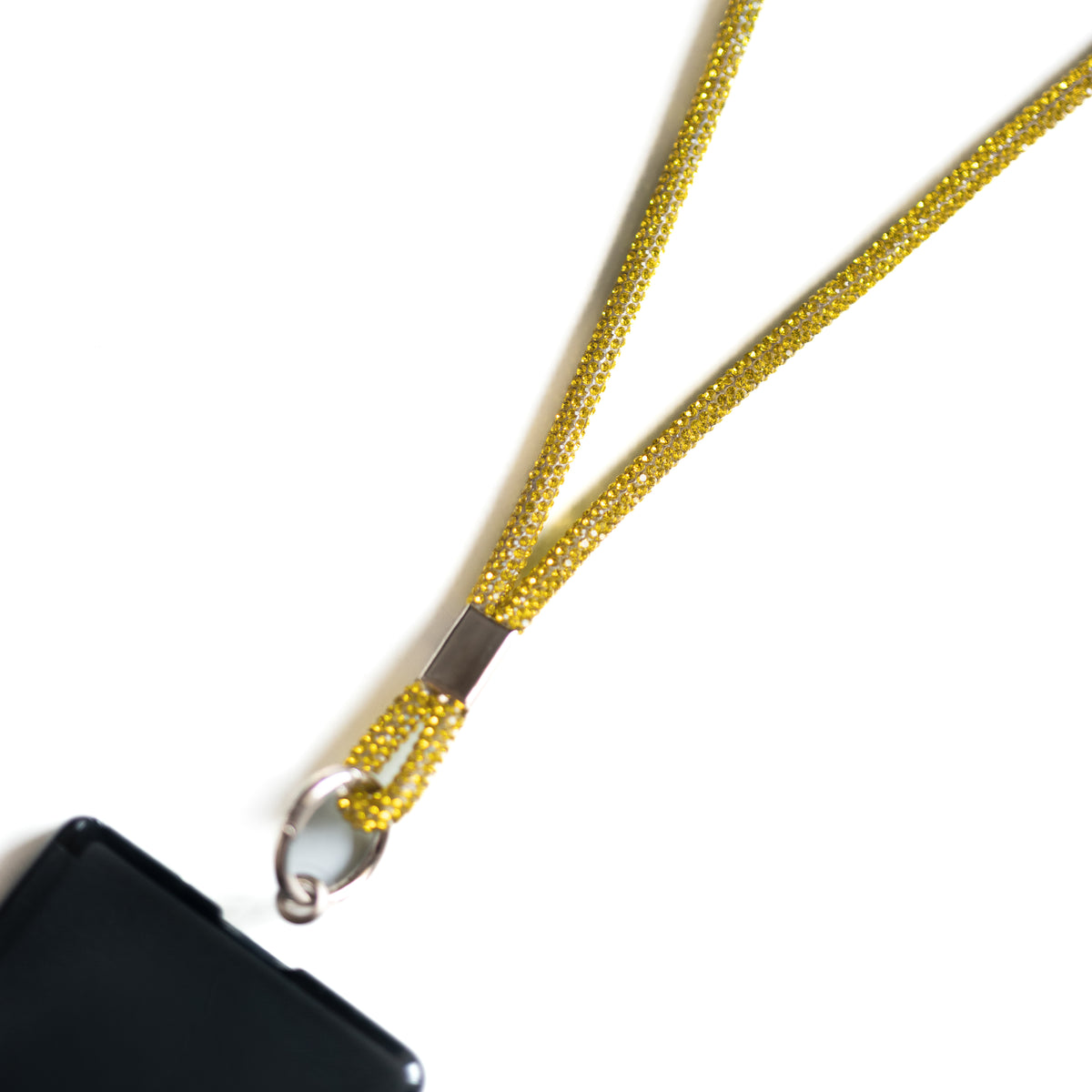 Glitter Lanyard - Yellow lanyard by Nashira, shown close up