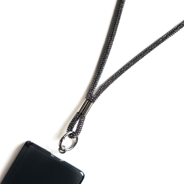Glitter Lanyard - Charcoal