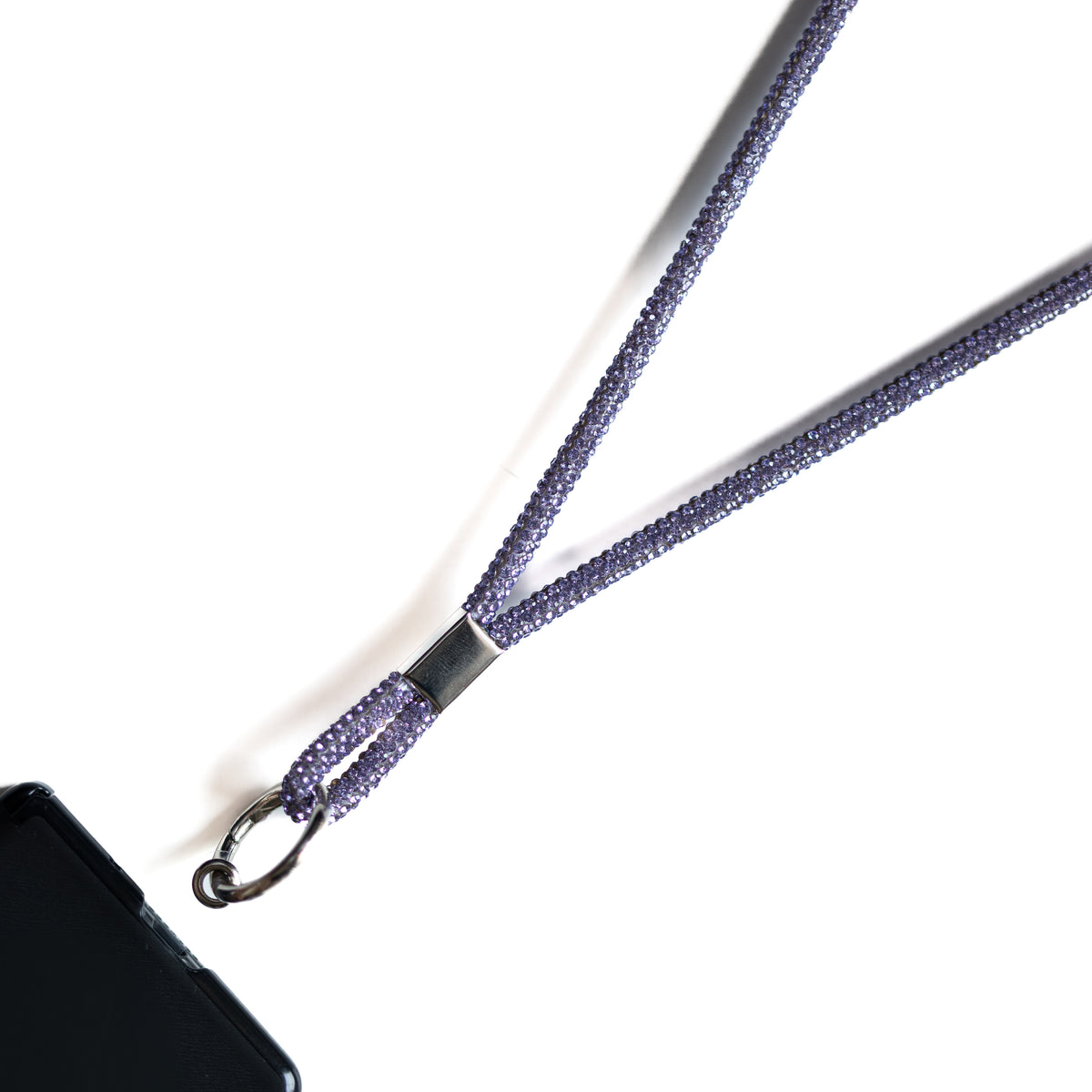 Glitter Lanyard - Lavender lanyard by Nashira, shown close up