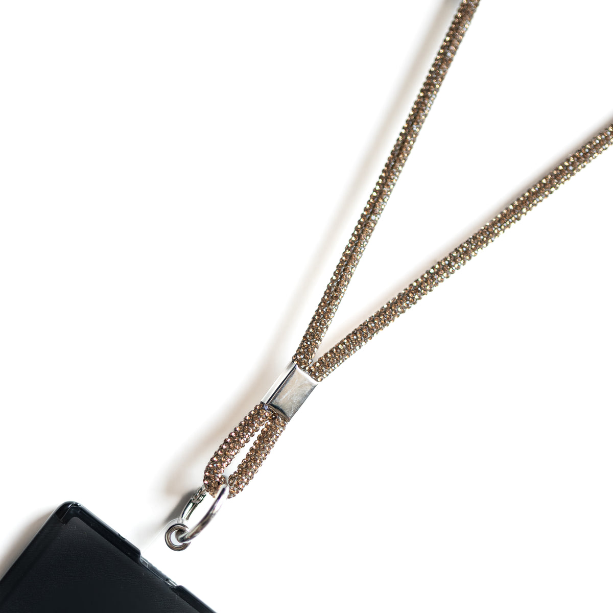Glitter Lanyard - Gold lanyard by Nashira, shown close up