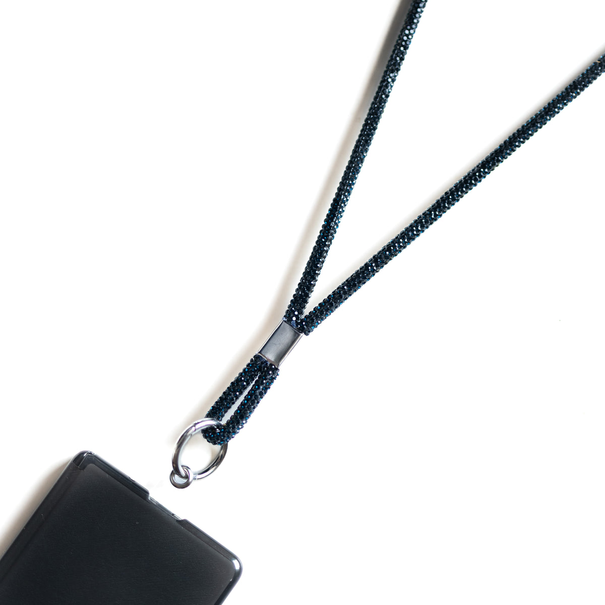 Glitter Lanyard - Midnight Blue lanyard by Nashira, shown close up