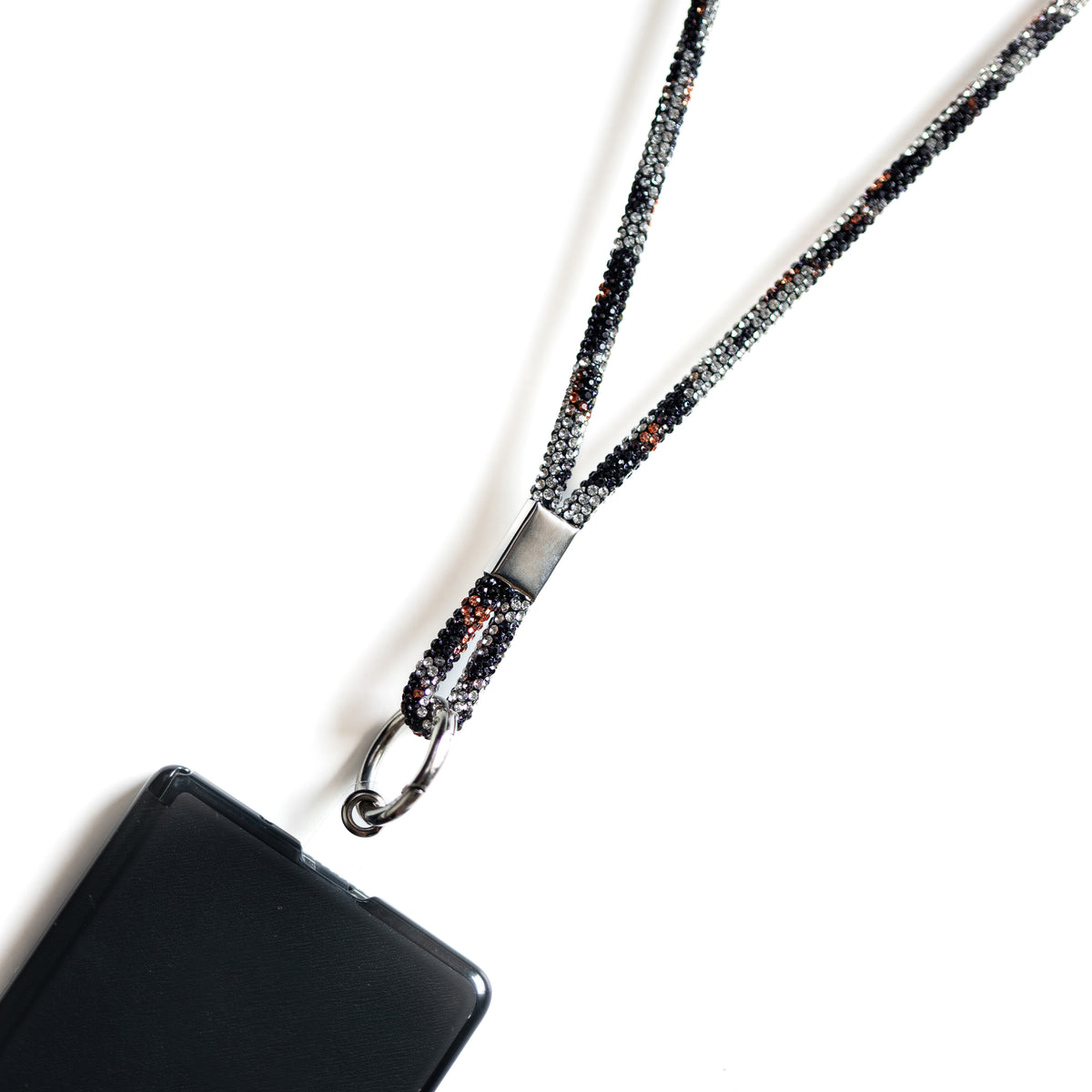Glitter Lanyard - Animal Print lanyard by Nashira, shown close up