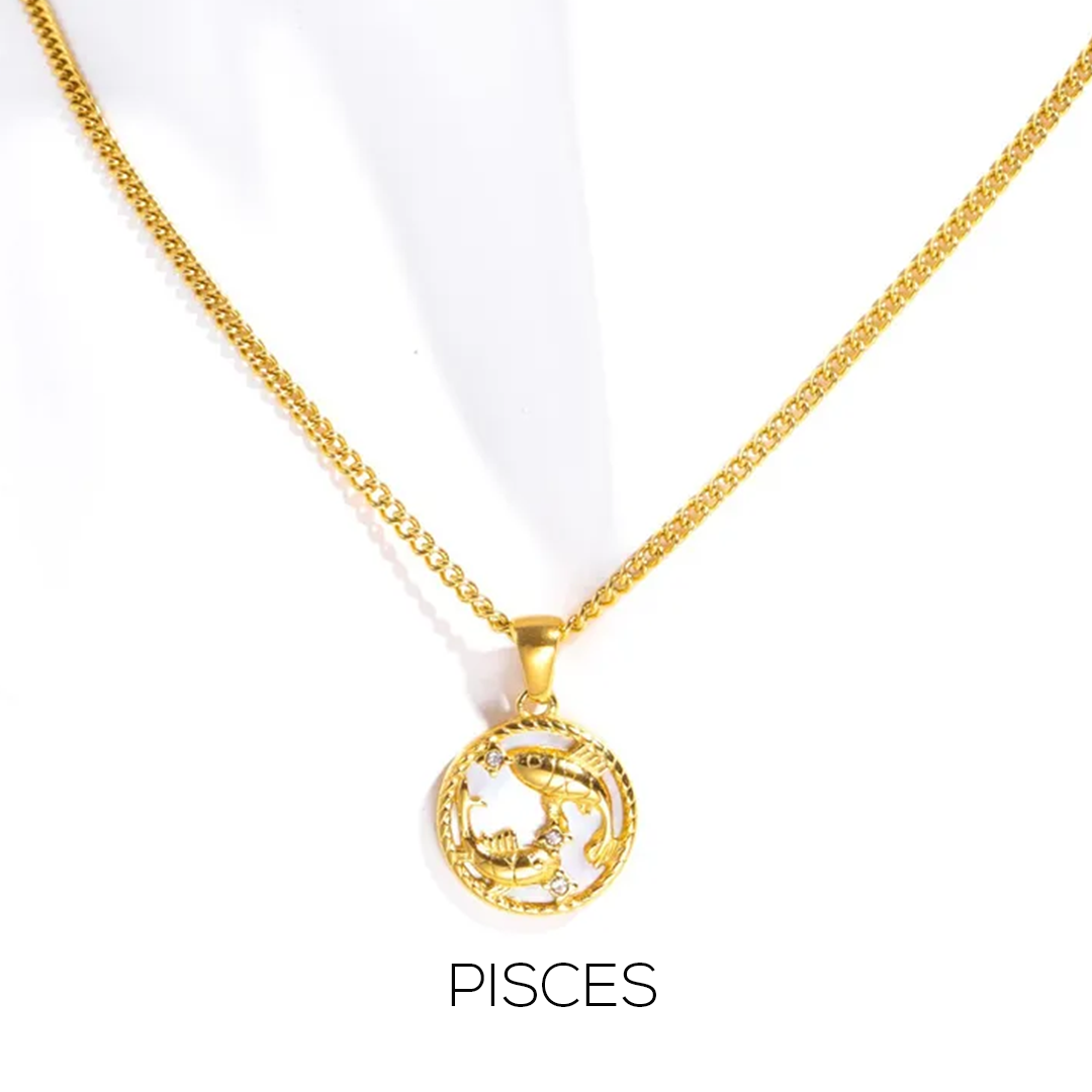 Zodiac Celestial Symbol Pendant with Chain necklace by Nashira, styled (image 9 of 16)