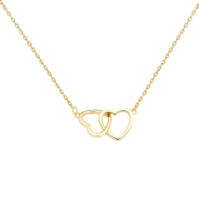 Double Heart Necklace - Stainless Steel necklace by Nashira