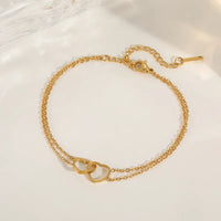 Double Heart Bracelet - Stainless Steel bracelet by Nashira