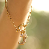Personalized Cluster Bracelet bracelet by Nashira, shown close up