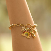 Personalized Cluster Bracelet by Nashira, stainless steel bracelet