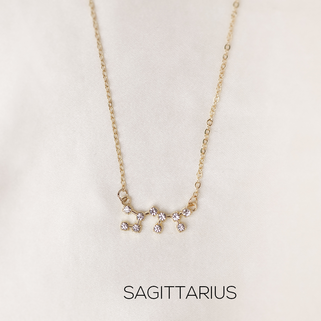 Zodiac Studded Constellation Pendant with Chain