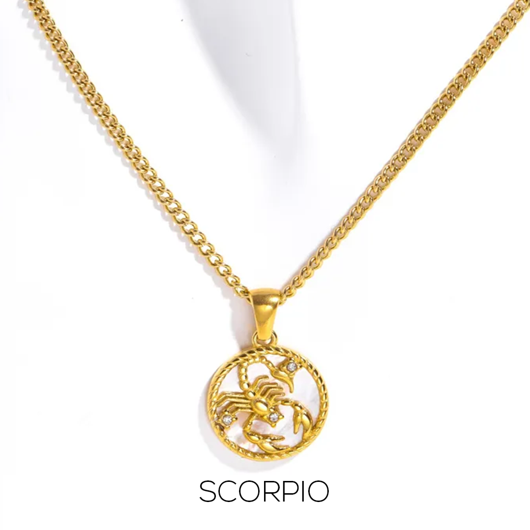 Zodiac Celestial Symbol Pendant with Chain by Nashira, stainless steel necklace (image 11 of 16)