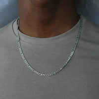 Silver Figaro Chain for Men - Stainless Steel necklace by Nashira