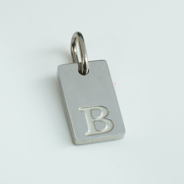 Dainty Alphabet Charm Silver  - B