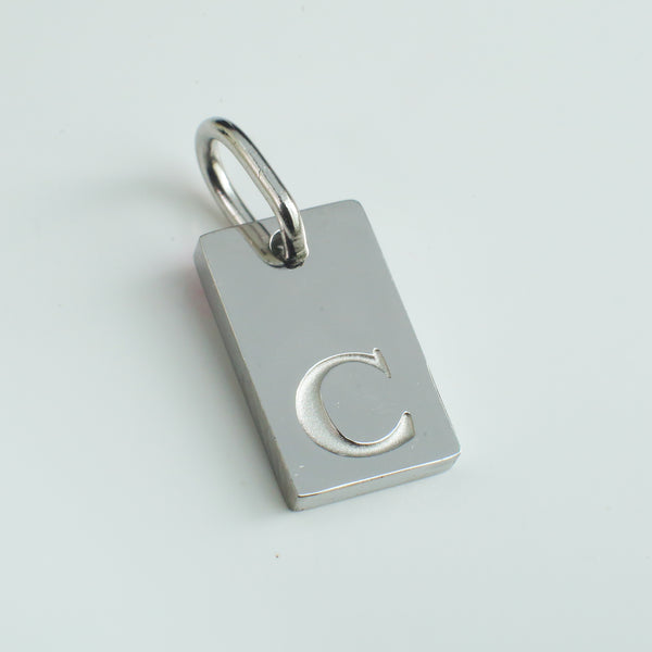 Dainty Alphabet Charm Silver  - C