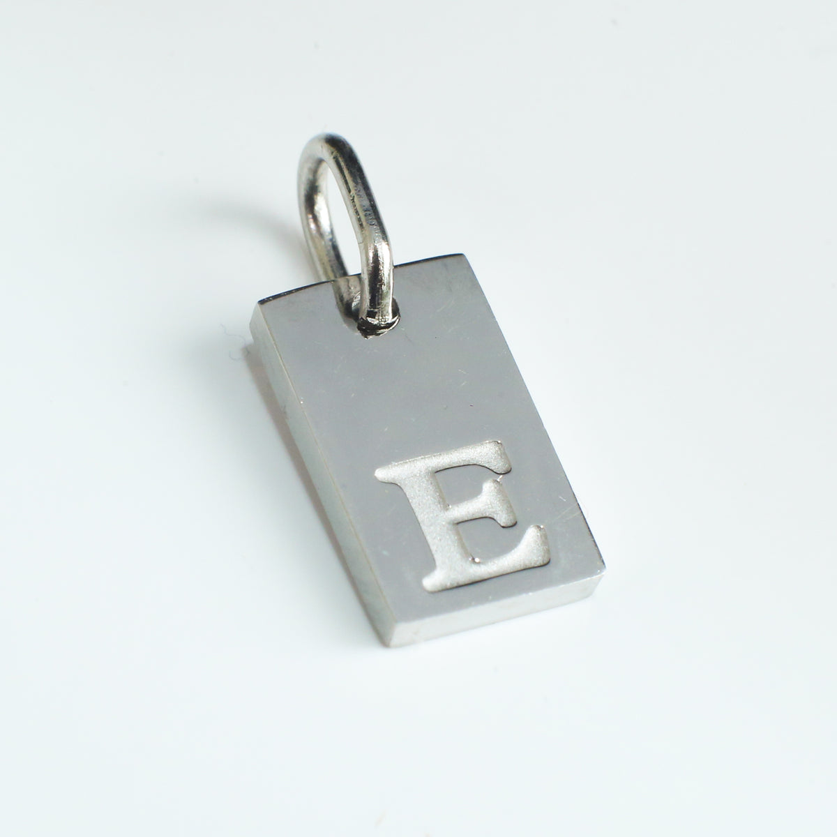 Dainty Alphabet Charm Silver  - E