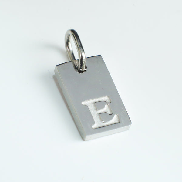Dainty Alphabet Charm Silver  - E
