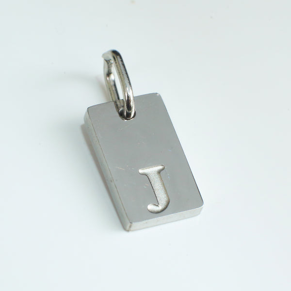Dainty Alphabet Charm Silver  - J